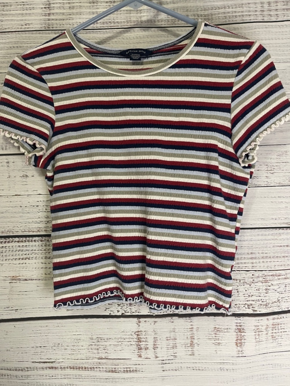 American Eagle Striped Crop Top Size XS